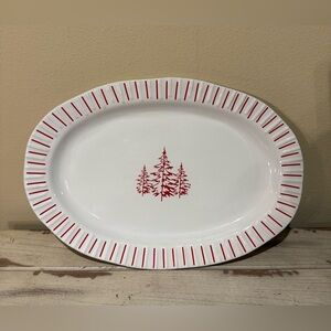 Avon Red Woods Oval Platter - Retired Holiday Platter